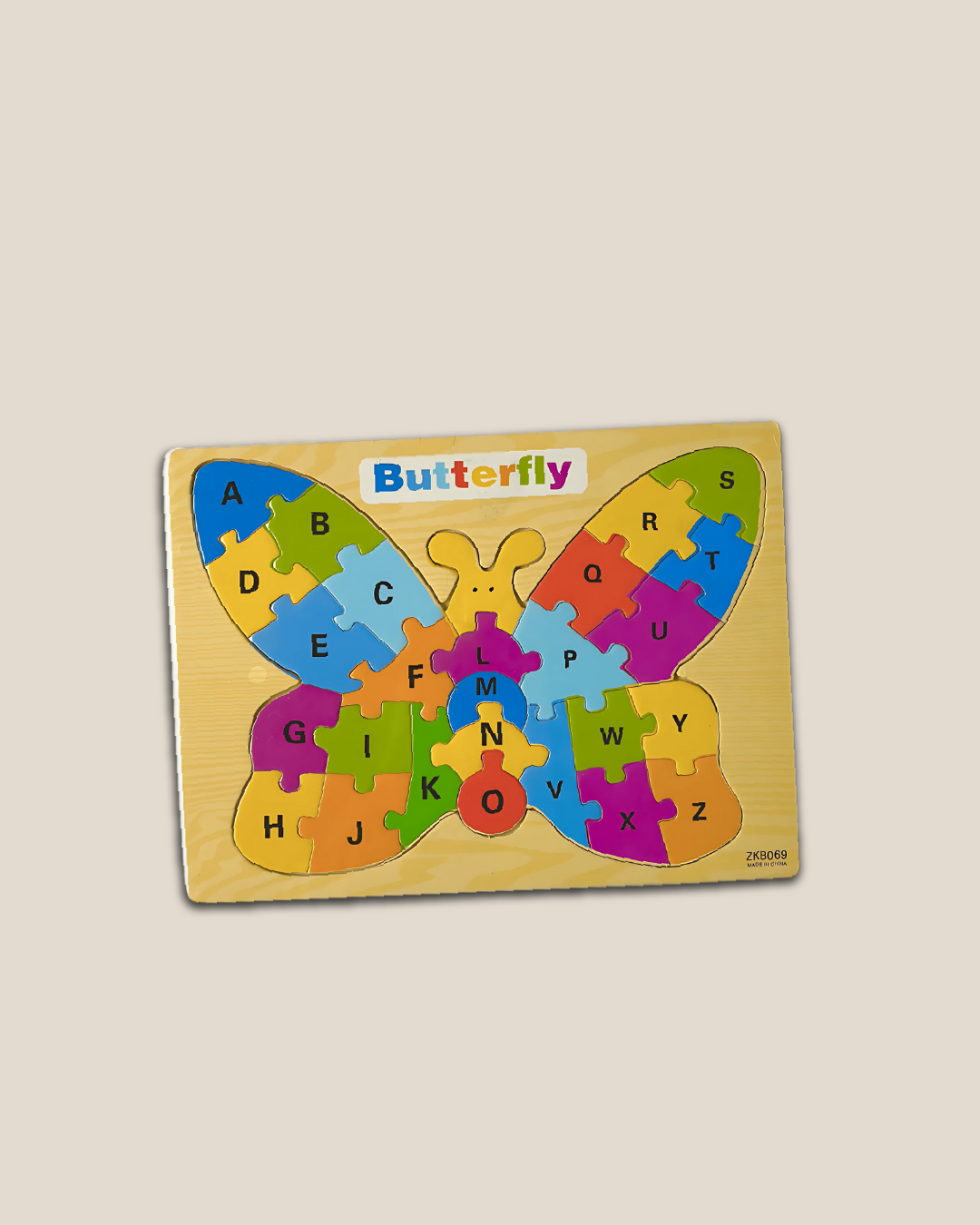 Butterfly Alphabet Puzzle - Wooden Educational Jigsaw for Kids
